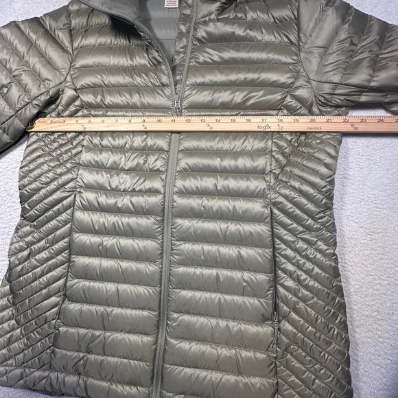 Duluth Down Right Puffer Jacket Womens L Duck Down Green Pertex Quantum Hooded - Picture 8 of 9